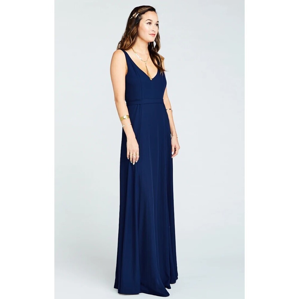 NWT Show Me Your Mumu Kendall Maxi Dress Rich Navy Crisp S - Picture 3 of 6